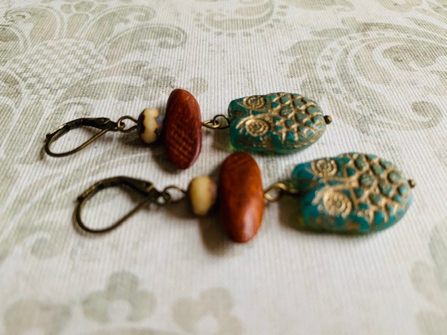 Have A Hoot Earrings - Turquoise Picasso - Image 2