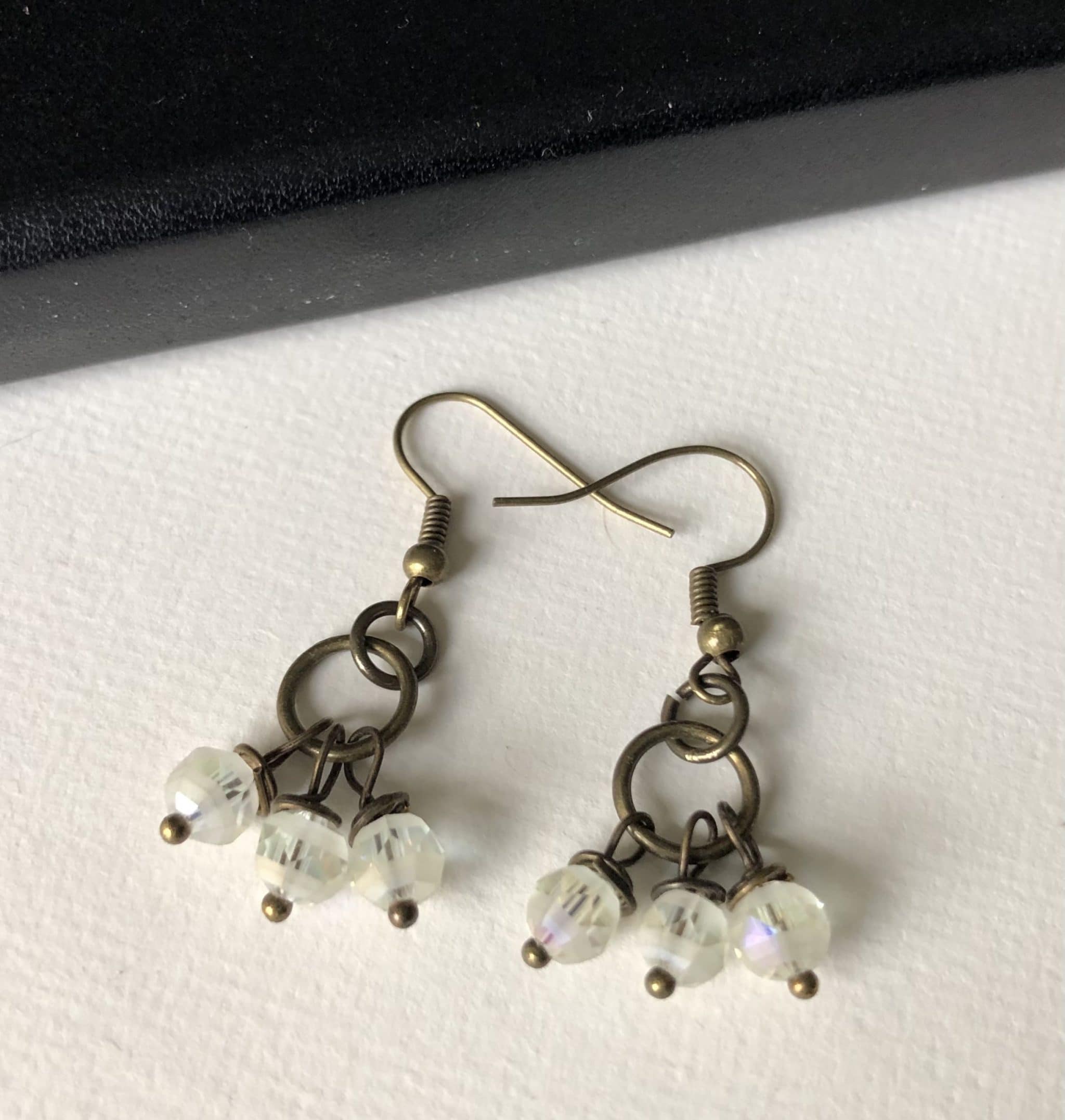 Off-White Frosted Glass Chandelier Earring