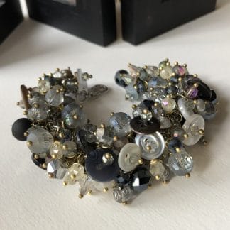 Grey Button Fringe Bracelet is