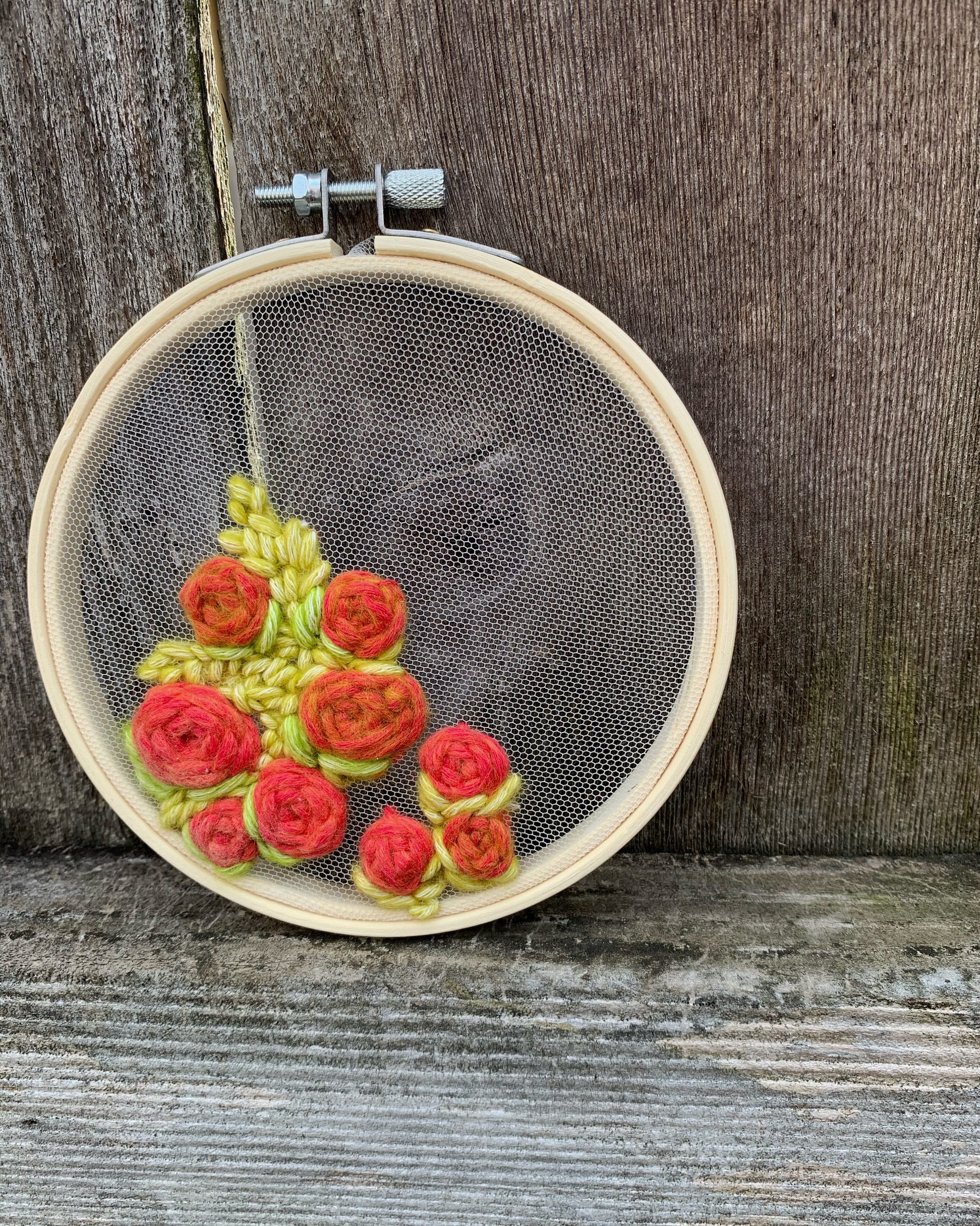 Hand Embroidered On Tulle Wall Hanging - Image 2