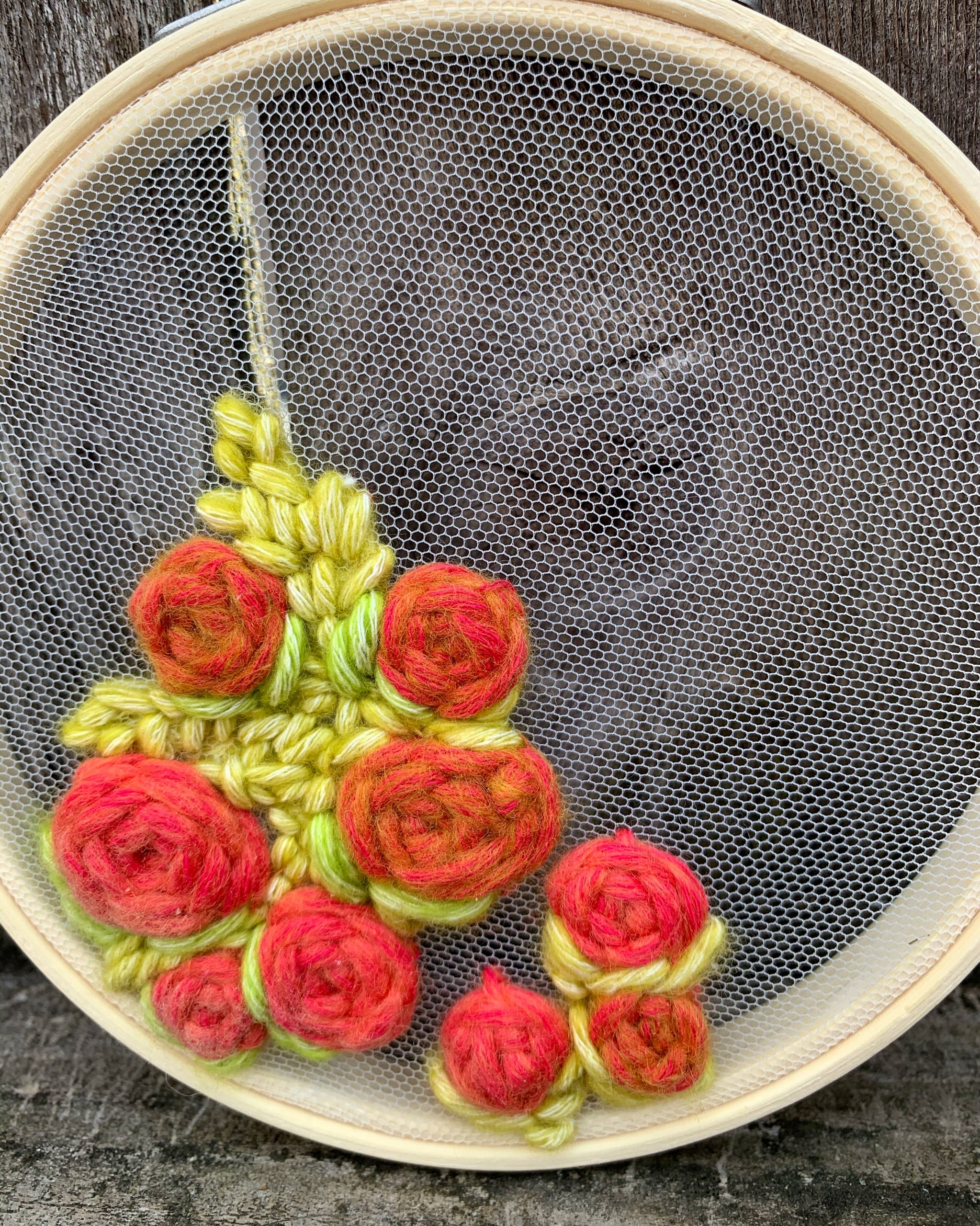 Hand Embroidered On Tulle Wall Hanging - Image 4