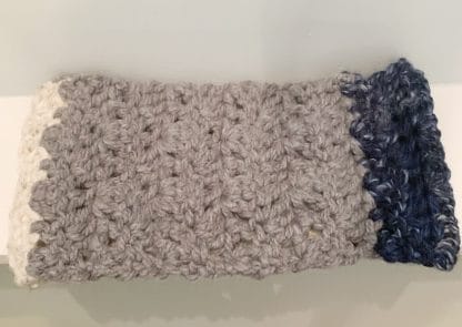 Chunky Cozy Grey, Navy, & Oatmeal Cowl - Image 2