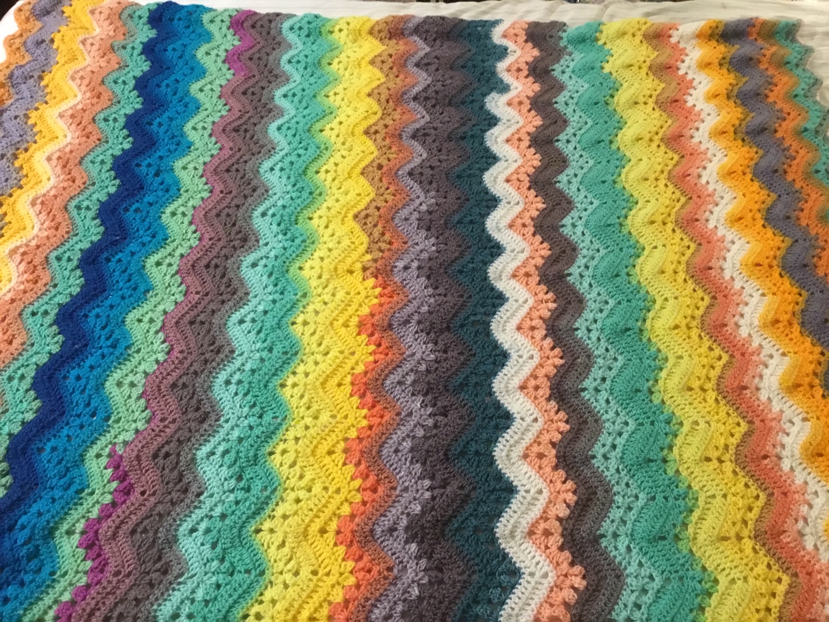 Beautiful Multi-Color Chevron Blanket