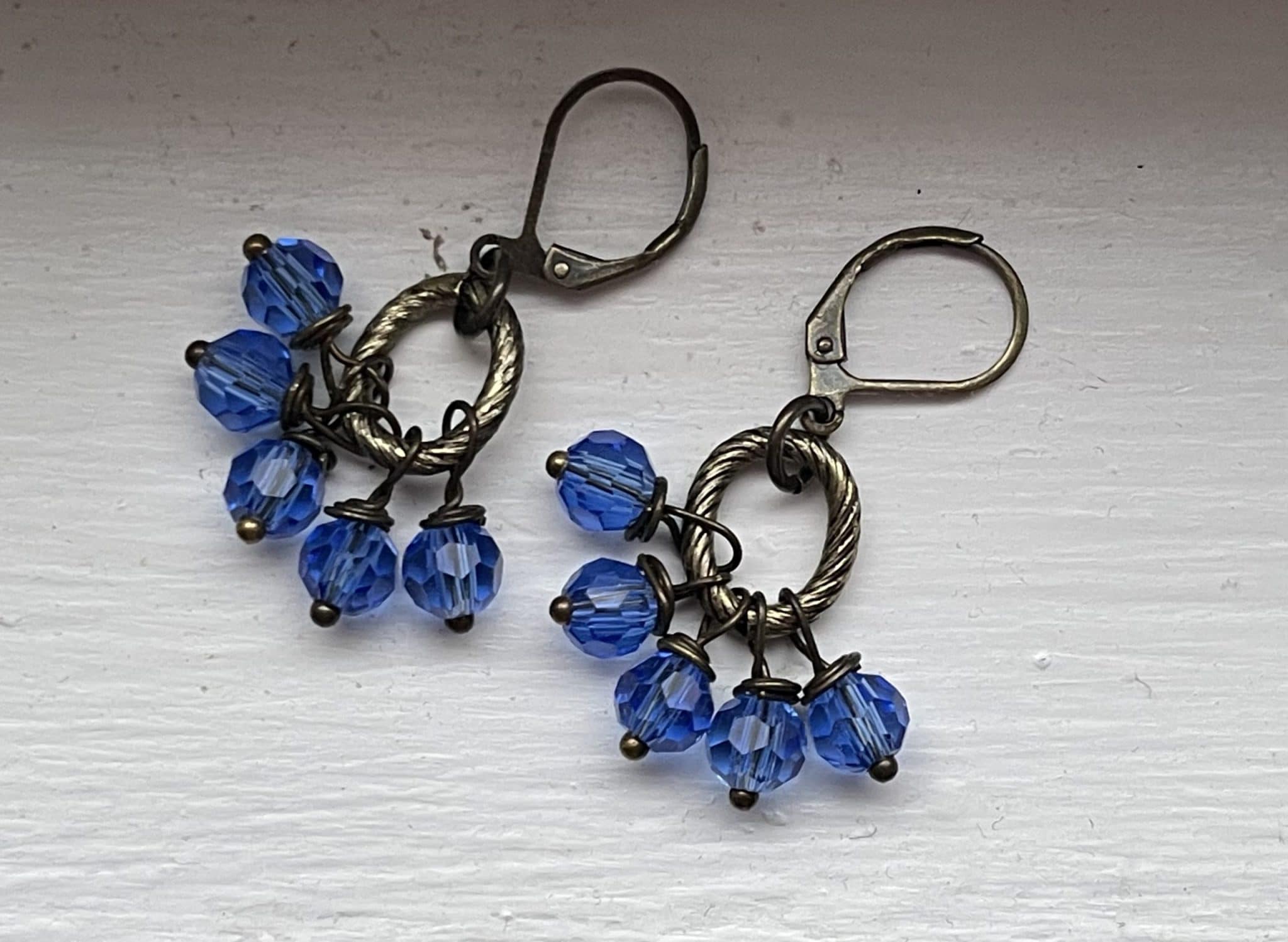 Cluster Dangle Earrings-Periwinkle Blue - Image 2