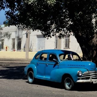 Blue Cuba Car 8x10 Matted Print