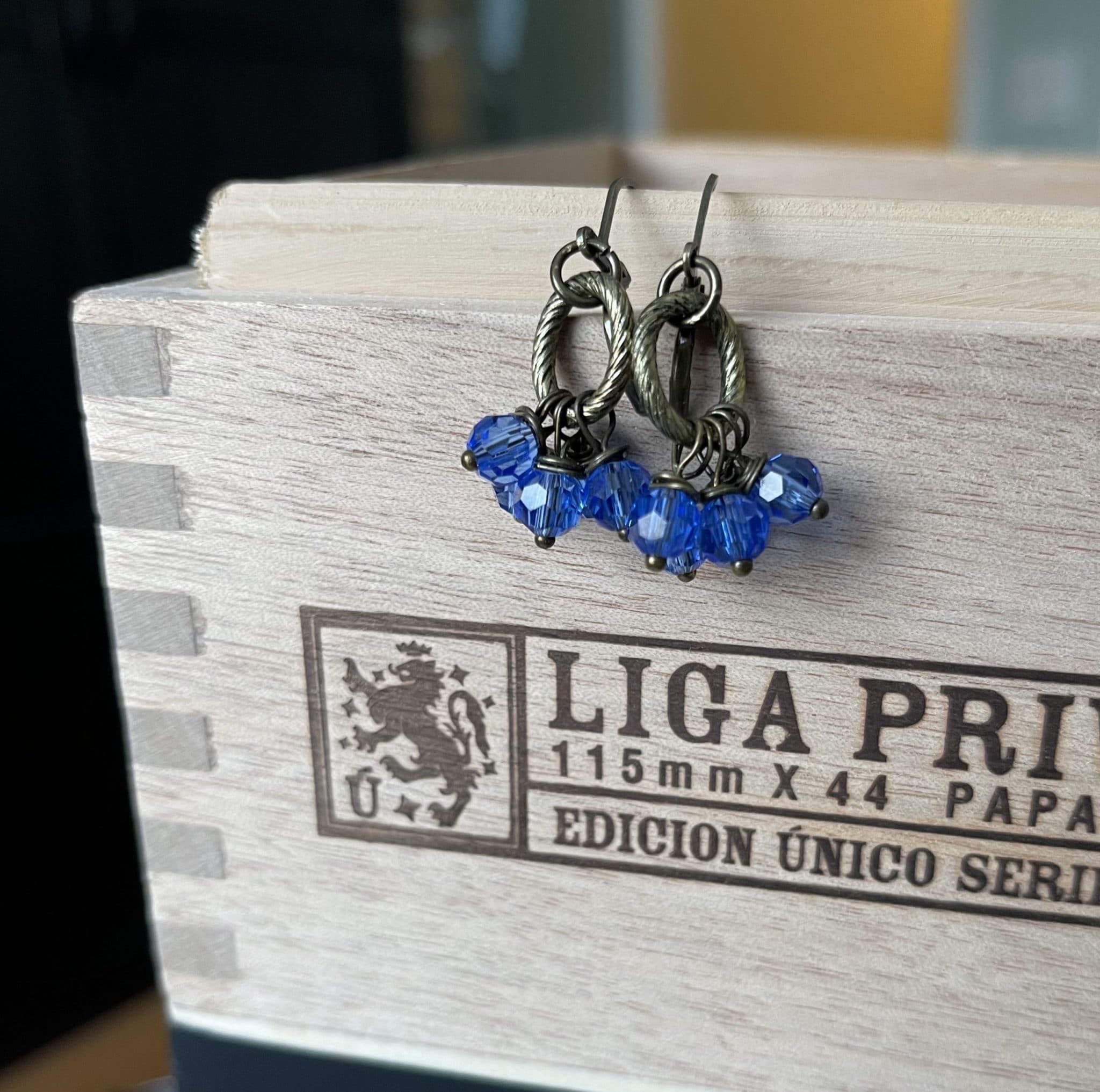 Cluster Dangle Earrings-Periwinkle Blue