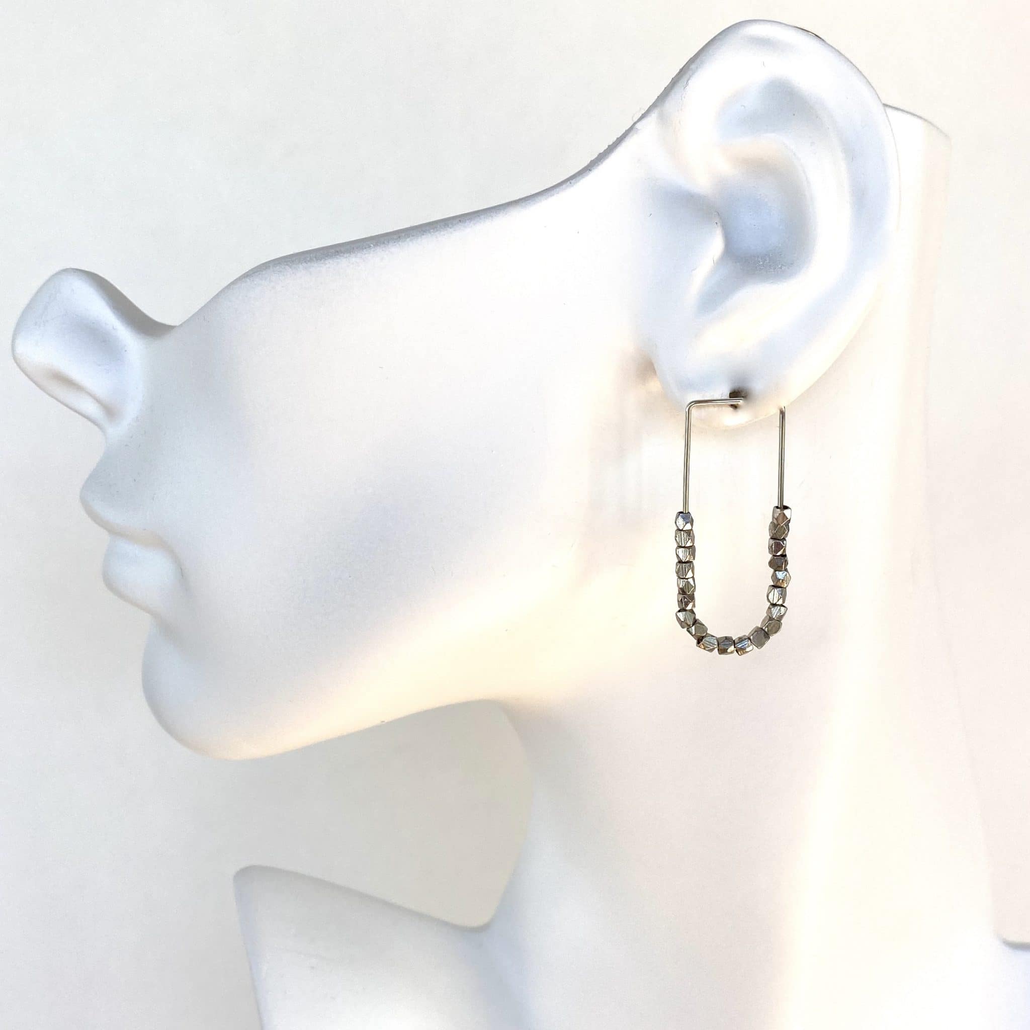 skinny beaded hoops - Image 2