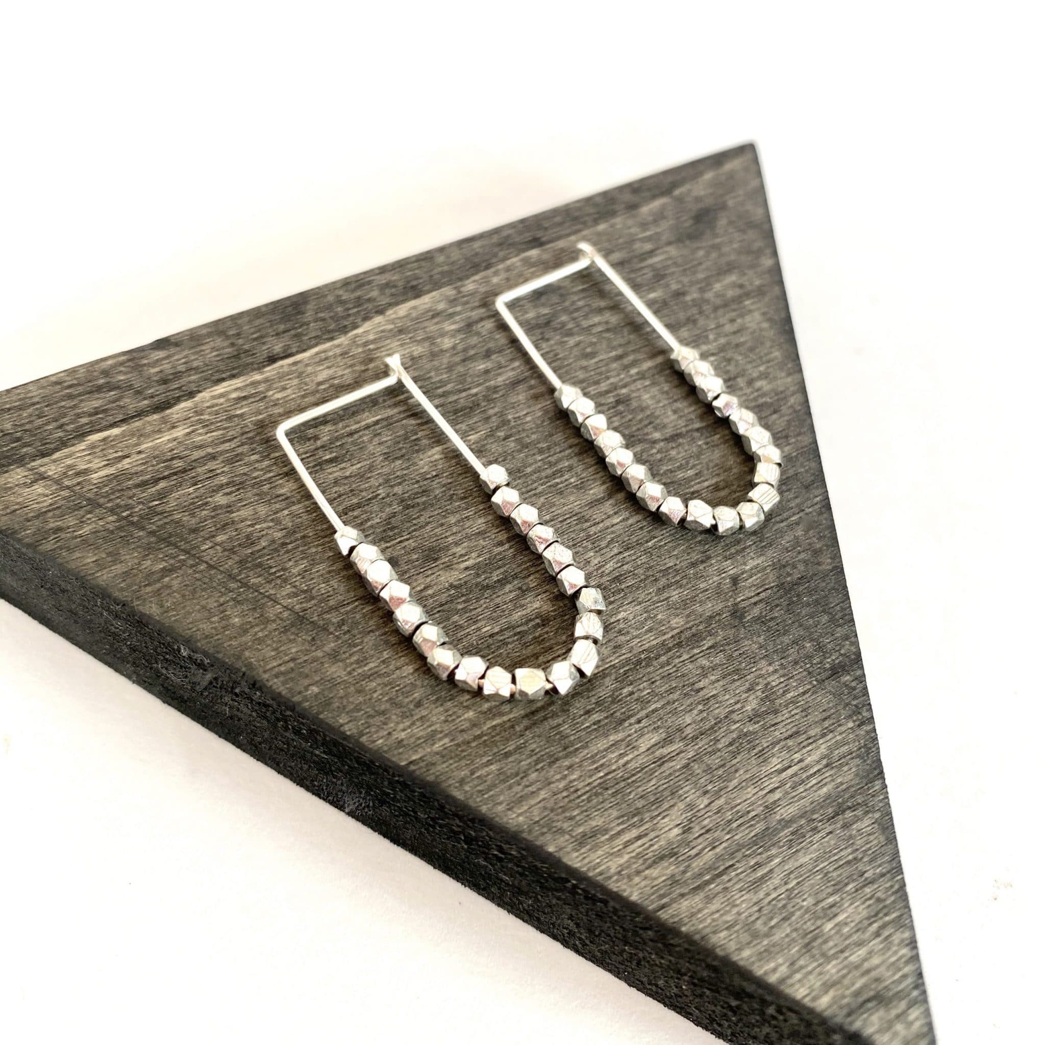 skinny beaded hoops