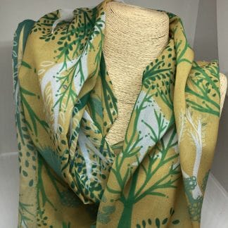 Unicorn Garden Infinity Scarf in Spring Yellow, Chiffon