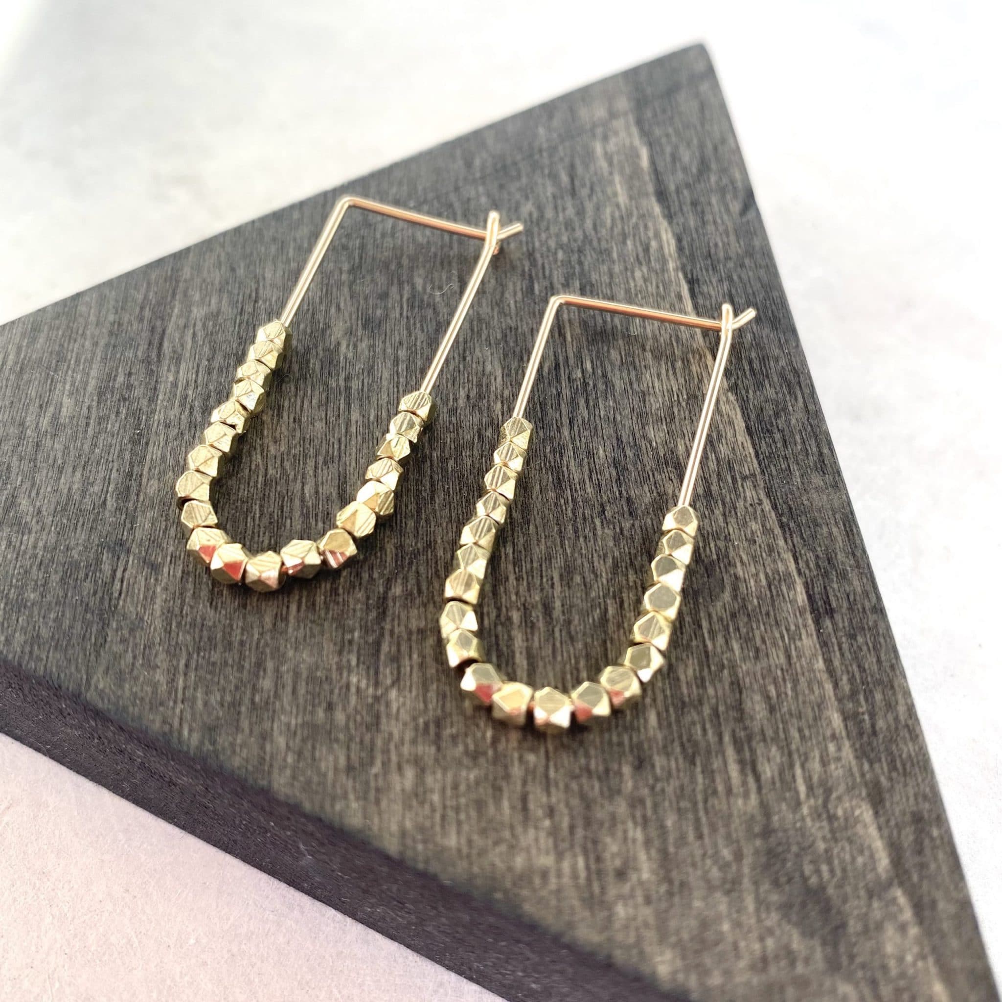skinny beaded hoops - Image 3